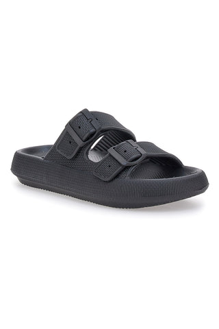 Schwarze klobige Gummipantoffeln Woz 5