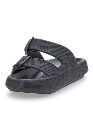 Schwarze klobige Gummipantoffeln Woz 5