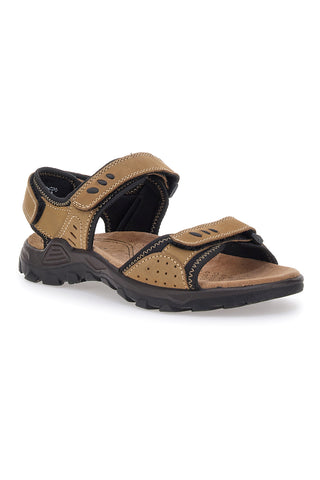 Beigefarbene Sportsandalen aus Fly Dinamic 10-Leder