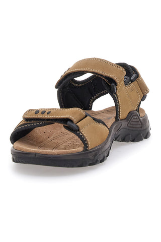 Beigefarbene Sportsandalen aus Fly Dinamic 10-Leder