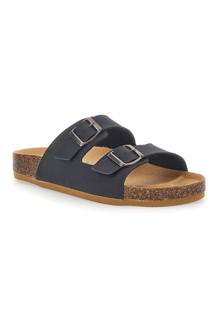 Schwarze Hausschuhe mit Naturform Made In Italy Bio Up 1902