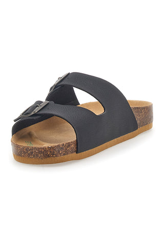 Schwarze Hausschuhe mit Naturform Made In Italy Bio Up 1902