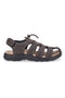 Sandali marroni con velcro ed elastico johes land 2208