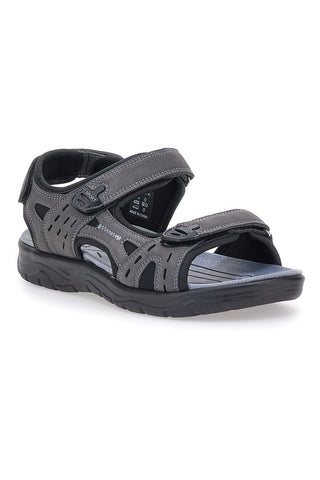 Sandali Grigi Con Strappi in Velcro Johes Land 3104