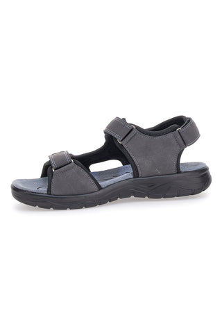 Sandali Grigi Con Strappi in Velcro Johes Land 3104