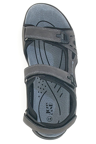 Sandali Grigi Con Strappi in Velcro Johes Land 3104