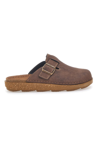 Braune Clogs geschlossen mit verstellbarer Schnalle Inblu 17MT