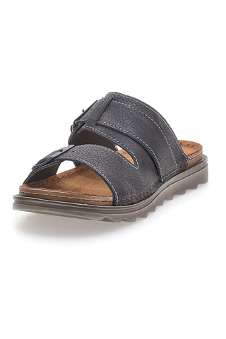 Blaue Hausschuhe mit Doppelschnalle und flexibler Sohle Inblu 16BU