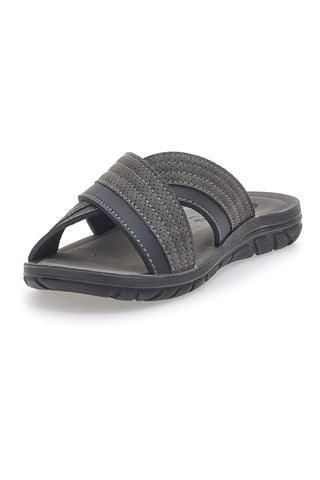 Sandali antracite con fasce incrociate e sottopiede comfort INBLU 03 VT