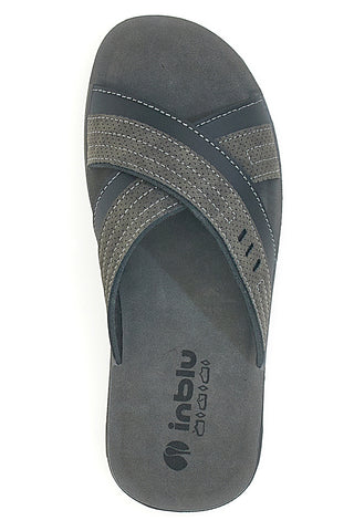 Sandali antracite con fasce incrociate e sottopiede comfort INBLU 03 VT