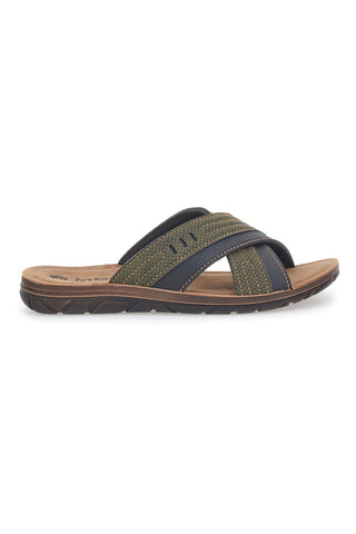 Grüne Sandalen mit gekreuzten Riemen und Komfort-Innensohle Inblu 03 VT