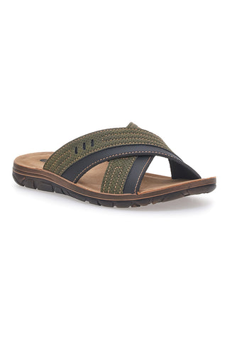 Sandali verdi con fasce incrociate e sottopiede comfort Inblu 03 VT