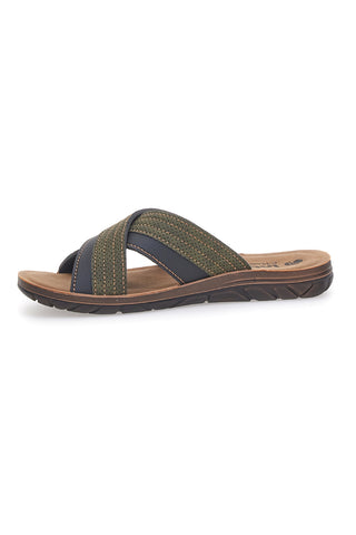 Sandali verdi con fasce incrociate e sottopiede comfort Inblu 03 VT