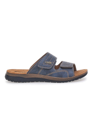 Blaue Hausschuhe mit doppelt verstellbarem Band Inblu 20ID