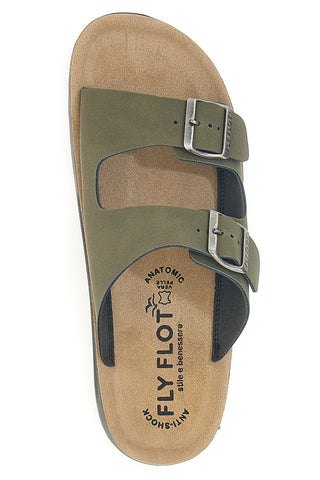 Sandali kaki con doppia fibbia Fly Flot 781714C