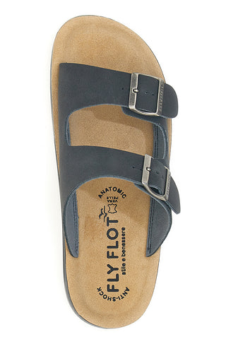 Ciabatte nere con doppia fibbia e plantare anatomico FLY FLOT 781714C