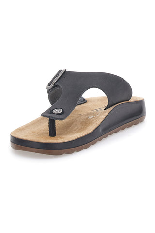 Ciabatte Infradito nere con shock absorbing plantare anatomico Fly Flot 782154C