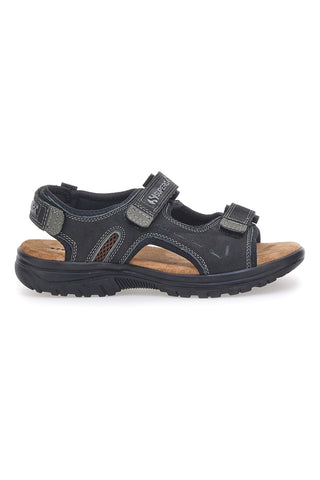 Superga S86U292 Schwarze sportliche Sandalen mit Klettverschluss