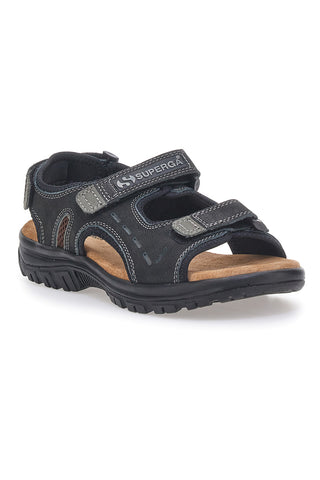 Superga S86U292 Schwarze sportliche Sandalen mit Klettverschluss