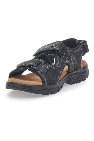 Superga S86U292 Schwarze sportliche Sandalen mit Klettverschluss