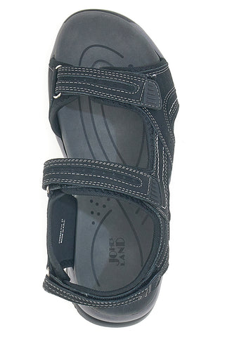 Sandali sportivi neri con strappi regolabili Johes Land CNSS25T14