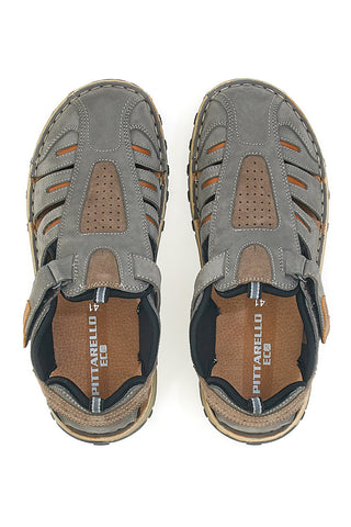 Sandali Grigi in Vera Pelle Pittarello Eco 3004