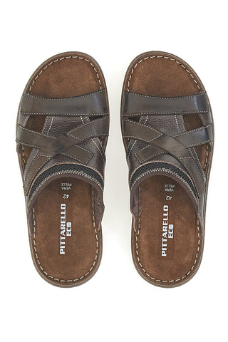 Braune Sandalen mit breitem Band Pittarello Eco 3512