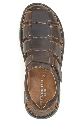 Braune Fischersandalen aus Pittarello-Öko-Leder 7402