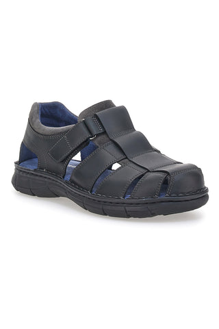 Schwarze Fischersandalen aus Pittarello-Öko-Leder 7402