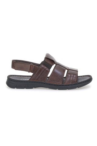 Pittarello Eco 7985 Braune halboffene Herrensandalen