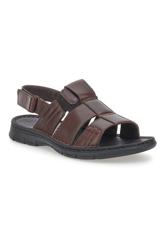 Pittarello Eco 7985 Braune halboffene Herrensandalen