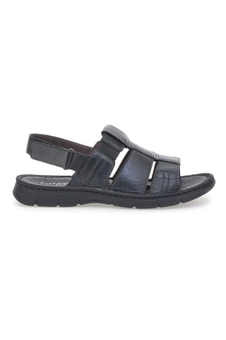 Pittarello Eco 7985 Schwarze halboffene Herrensandalen