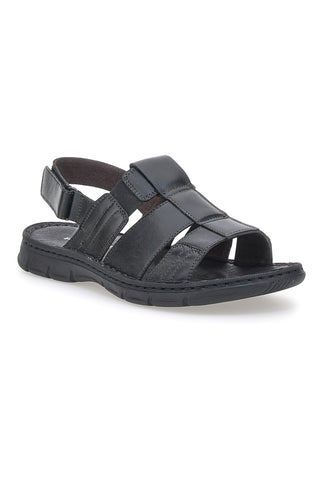 Pittarello Eco 7985 Schwarze halboffene Herrensandalen