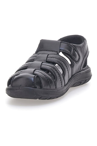 Fly Nature FD101 Fischersandalen aus echtem Leder, Schwarz