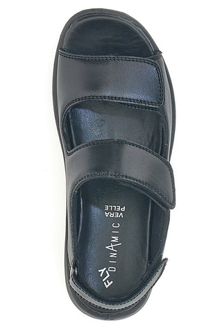 Fly Dinamic FD102 Sandalen aus schwarzem Echtleder mit Doppelriemen