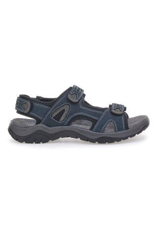 Blaue Sandalen aus echtem Leder mit verstellbarem Klettverschluss FLY DINAMIC FD07