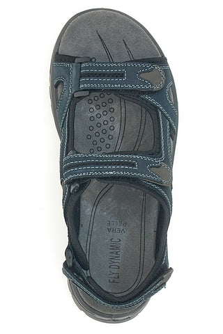 Sandali Blu in Vera Pelle con Velcro Regolabile FLY DINAMIC FD07