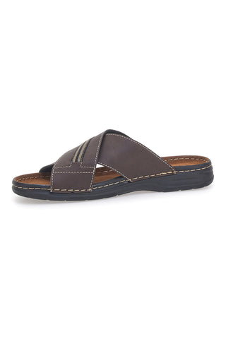 Braune Herren-Slipper mit gekreuzten Riemen und gepolstertem Fußbett Jerpoint 611