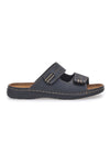 Schwarze Hausschuhe mit doppelt verstellbarem Band JERPOINT 612PS