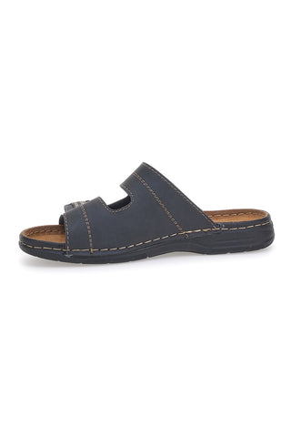 Schwarze Hausschuhe mit doppelt verstellbarem Band JERPOINT 612PS