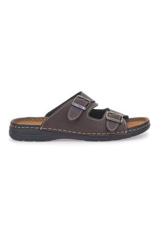 Jerpoint 636PS Herren-Hausschuhe, Braun, mit verstellbarer Doppelschnalle und weichem Fußbett