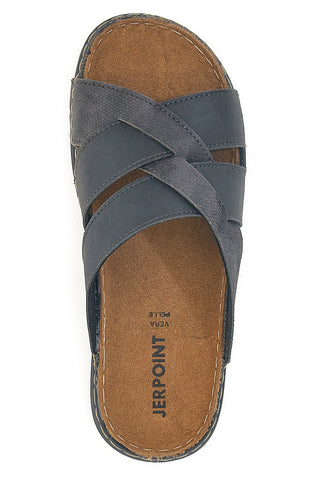 Ciabatte nere da uomo aperte con plantare morbido Jerpoint 609PS