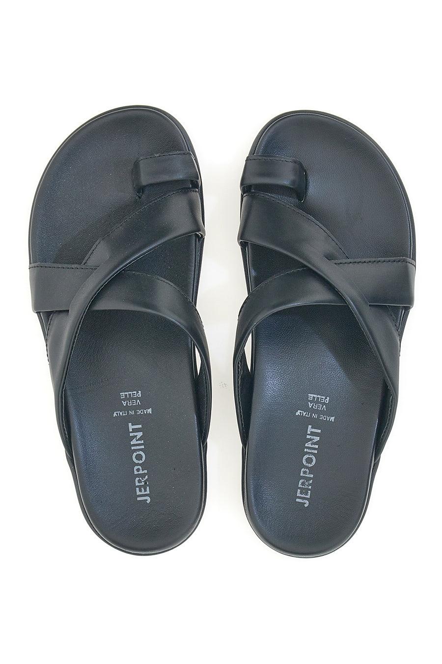 Ciabatte Nere da uomo con doppia fascia e fibbia Jerpoint 81025