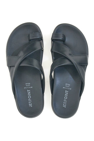 Ciabatte Nere da uomo con doppia fascia e fibbia Jerpoint 81025