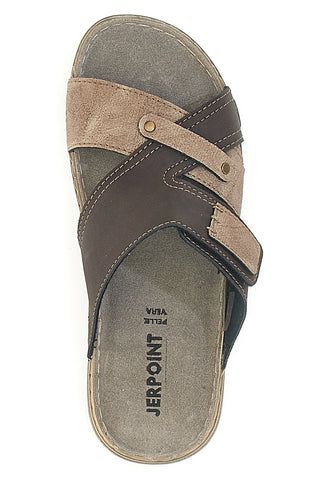 Ciabatte marroni con fasce incrociate JERPOINT 8013PSSK