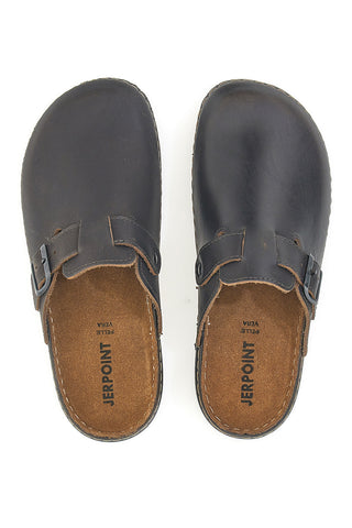 Ciabatte Sabot marroni in materiale sintetico con fibbia regolabile Jerpoint 9320