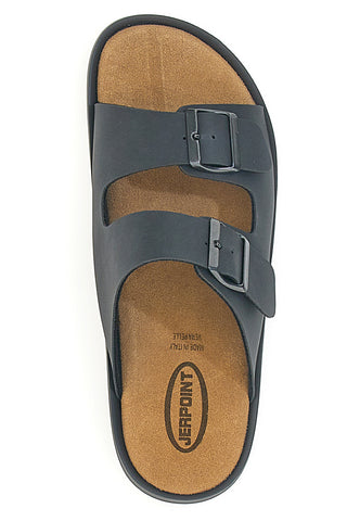 Ciabatte nere con doppia fibbia suola flessibile JERPOINT B100BPS