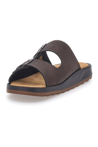 Ciabatte marroni con doppia fibbia suola flessibile JERPOINT B100BPS