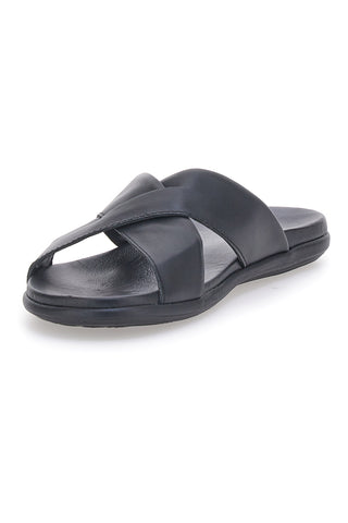 Ciabatte nere con fasce incrociate in materiale sintetico Jerpoint 8111