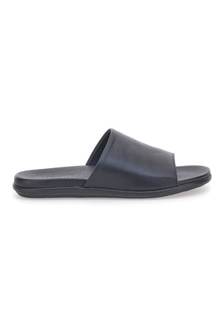 Schwarze Lederpantoffeln Made in Italy JERPOINT 8113